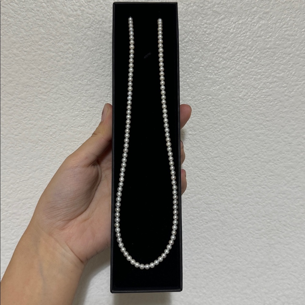 Freshwater Pearl Necklace – 3–4mm Near-Round Pearls Alloy Fittings (1 Piece)